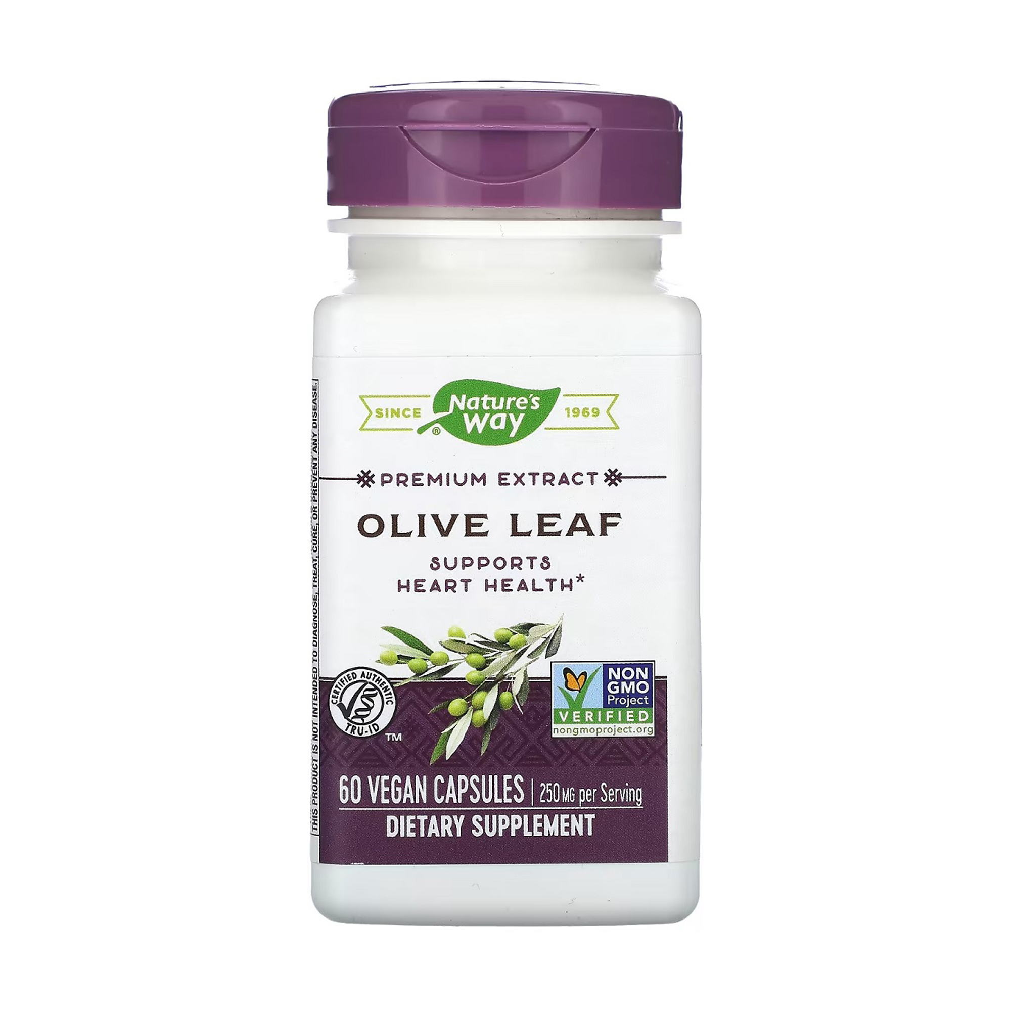 Оливкове листя Nature's Way Premium Extract Olive Leaf 250 мг, 60 вегетаріанських капсул